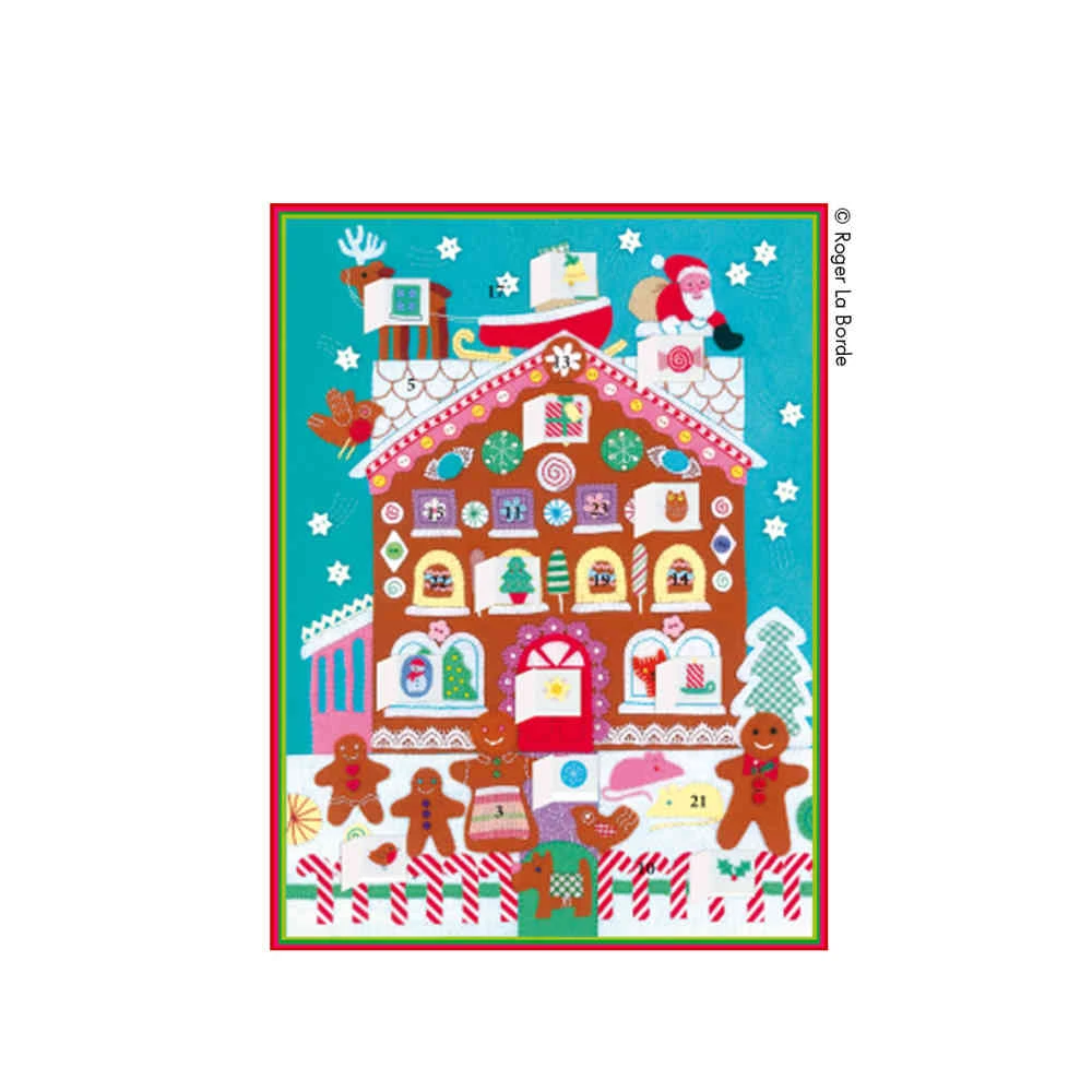 Adventskalender-Weihnachtskarte Lebkuchenhaus 1 Adventskalender-Weihnachtskarte Lebkuchenhaus