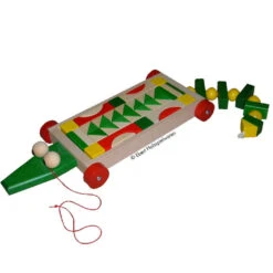 Bauwagen Krokodil Mit 47 Bunten Holzbausteinen