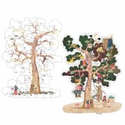 Londji Doppelseitiges Bodenpuzzle Jahreszeiten-Baum 54 Teile