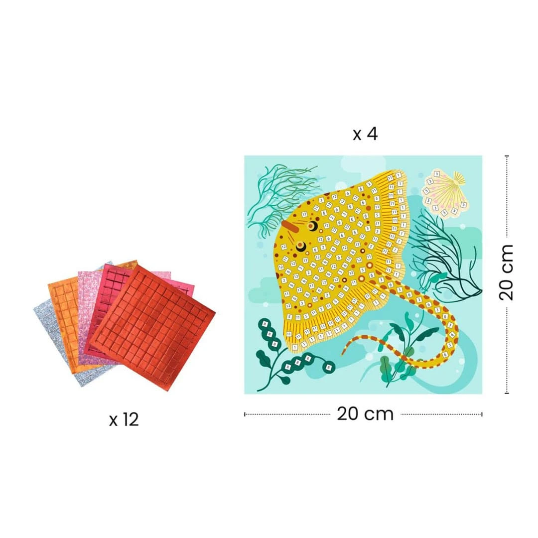 Djeco Mosaik-Bastelset Karibik Mit Metallic-Effekt 3 Djeco Mosaik-Bastelset Karibik Mit Metallic-Effekt – Bild 3