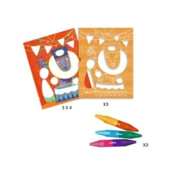 Djeco Malset “Seiltänzer” Ab 18 Monate -Kinder Spaß Verkaufsgeschäft Djeco DJ08989 Malset Seiltaenzer Schablonen ab 18 Monate 02