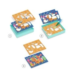 Djeco Malset “Seiltänzer” Ab 18 Monate -Kinder Spaß Verkaufsgeschäft Djeco DJ08989 Malset Seiltaenzer Schablonen ab 18 Monate 03