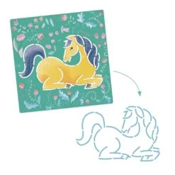 Djeco Schablonen: Pferde -Kinder Spaß Verkaufsgeschäft Djeco Kreativ Set Schablonen Pferde DJ08915 02