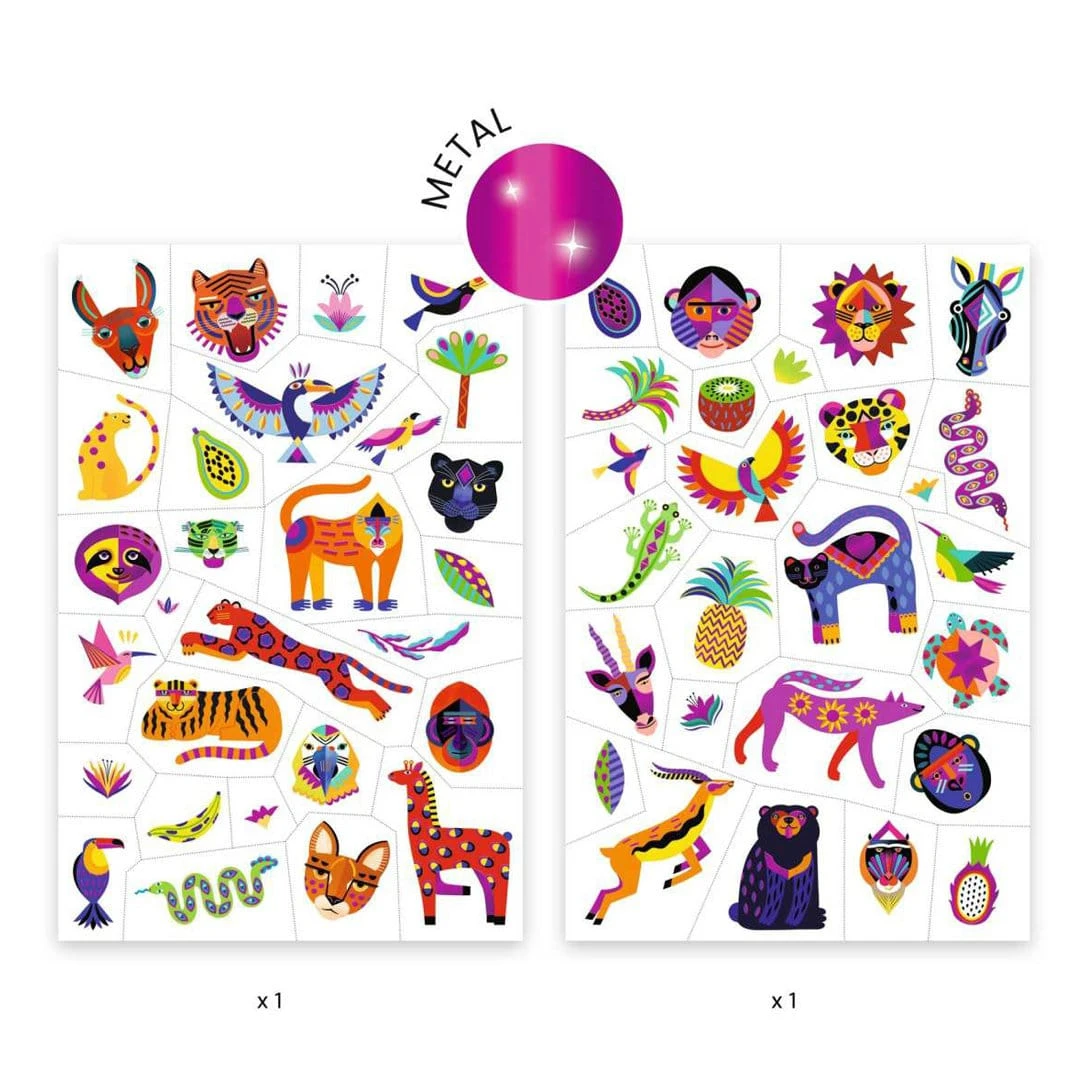 Djeco Tattoos Wilde Schönheit Metallic 2 Djeco Tattoos Wilde Schönheit Metallic – Bild 2