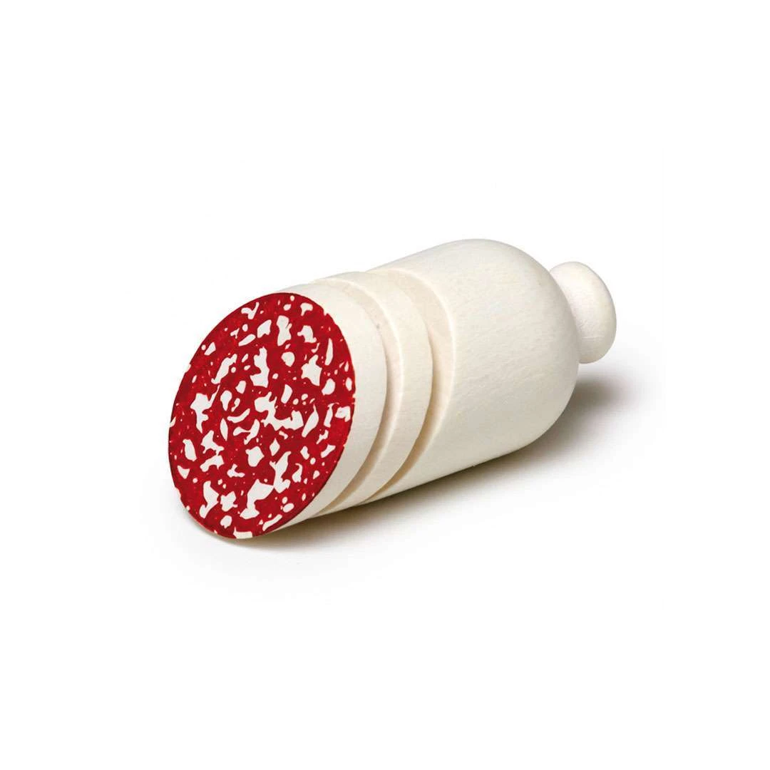 Erzi Salami Zum Schneiden, Aus Holz 1 Erzi Salami Zum Schneiden, Aus Holz
