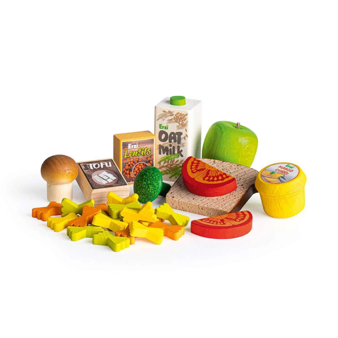 Erzi Puppenküche-Sortiment “Veganes Essen” Aus Holz 2 Erzi Puppenküche-Sortiment “Veganes Essen” Aus Holz – Bild 2