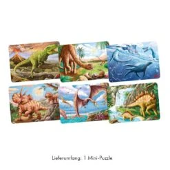 Mini-Puzzle Dinosaurier 24 Teile, Sortiert