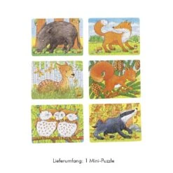 Mini-Puzzle Wald-Tiere 24 Teile, Sortiert
