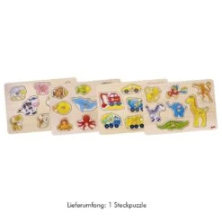 Goki Steckpuzzle Aus Holz, 4fach Sortiert