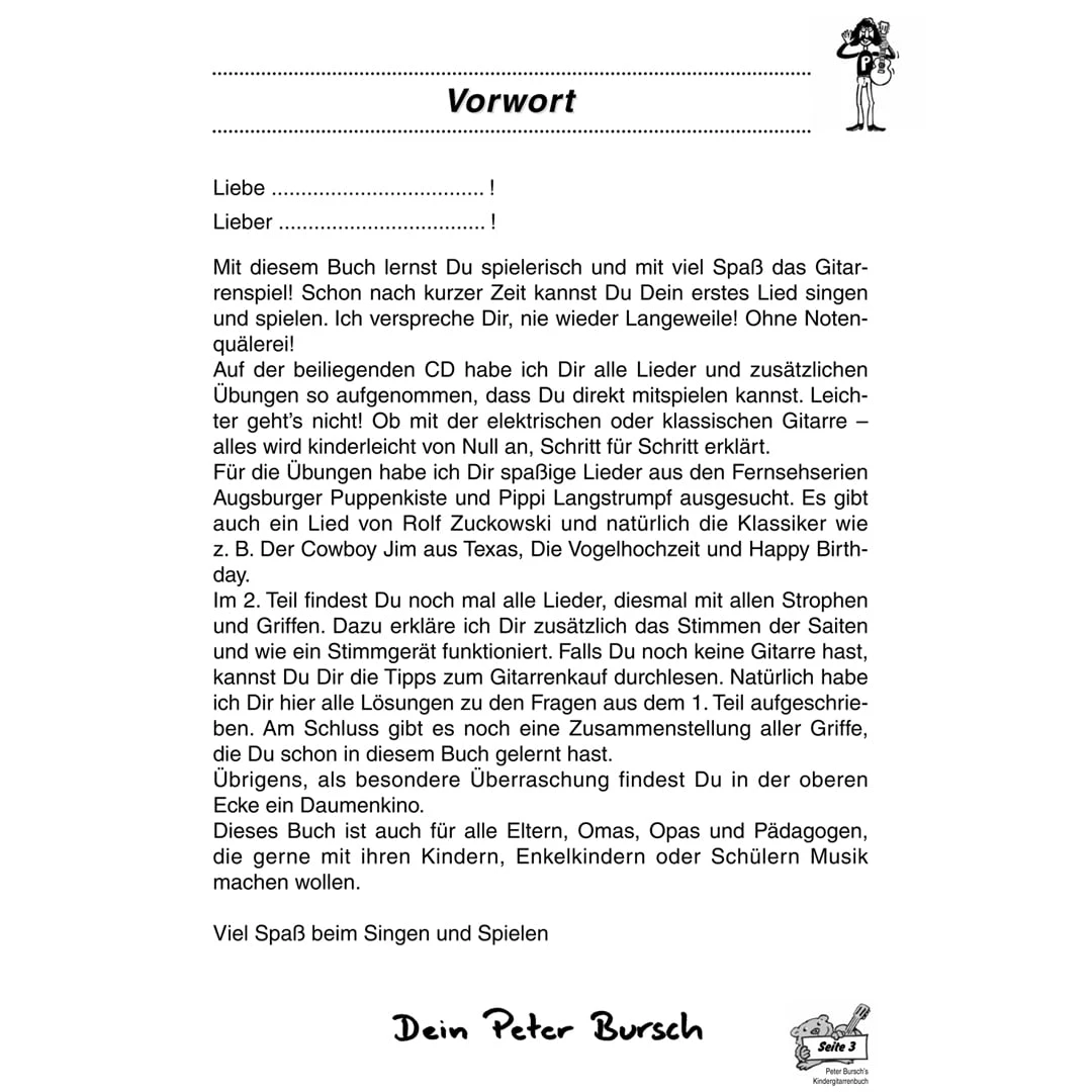 Peter Burschs Kinder-Gitarrenbuch Mit CD 2 Peter Burschs Kinder-Gitarrenbuch Mit CD – Bild 2