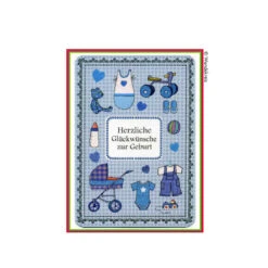 Glitzer-Grußkarte Zur Geburt Eines Jungen