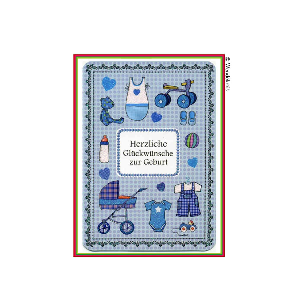 Glitzer-Grußkarte Zur Geburt Eines Jungen 1 Glitzer-Grußkarte Zur Geburt Eines Jungen