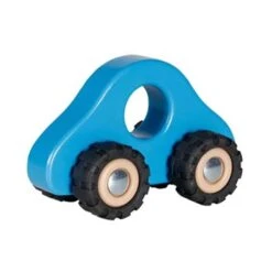 Goki Baby-Greifauto Aus Holz, Mit Gummireifen -Kinder Spaß Verkaufsgeschäft Goki Holzspielzeug Babyspielzeug Greifauto 55935 BLU