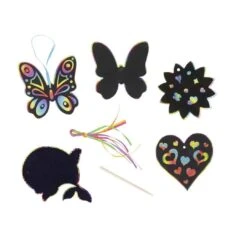 6 Mini-Kratzbilder Zum Aufhängen, Sortiert