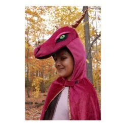 Great Pretenders Kostüm-Cape Drache Orange -Kinder Spaß Verkaufsgeschäft Great Pretenders Cape Drache Glitter Orange Gold Samt mit Kapuze 03