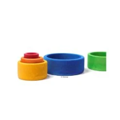 Grimms Schälchen-Satz Blau Aus Holz -Kinder Spaß Verkaufsgeschäft Grimms Schaelchen Satz Blau Stapelbecher aus Holz 02