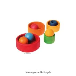 Grimms Schälchen-Satz Rot Aus Holz -Kinder Spaß Verkaufsgeschäft Grimms Schaelchensatz 02