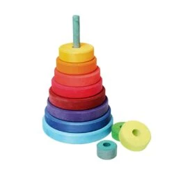 Grimms Großer Scheibenturm Bunt -Kinder Spaß Verkaufsgeschäft Grimms Steckturm gross Stapelturm Stapelpyramide grosser Steckturm bunt 02