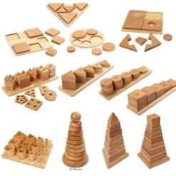 Kinder Spaß Verkaufsgeschäft 5 Krippen-Set Holzspielzeug Sinnesmaterial