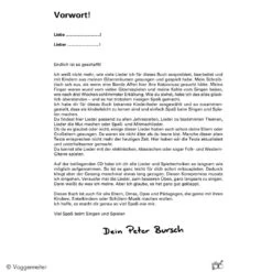 Peter Burschs Kinderliederbuch Mit CD -Kinder Spaß Verkaufsgeschäft Liederbuch Vorwort