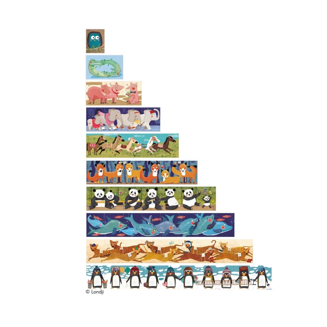 Londji 10 Puzzles Für Kleinkinder Mit Tieren Zum Zählen Lernen 2 Londji 10 Puzzles Für Kleinkinder Mit Tieren Zum Zählen Lernen – Bild 2