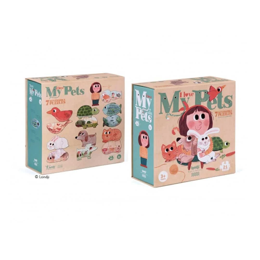 Londji 7 Doppelseitige Puzzles Meine Lieblings-Tiere 3 Londji 7 Doppelseitige Puzzles Meine Lieblings-Tiere – Bild 3