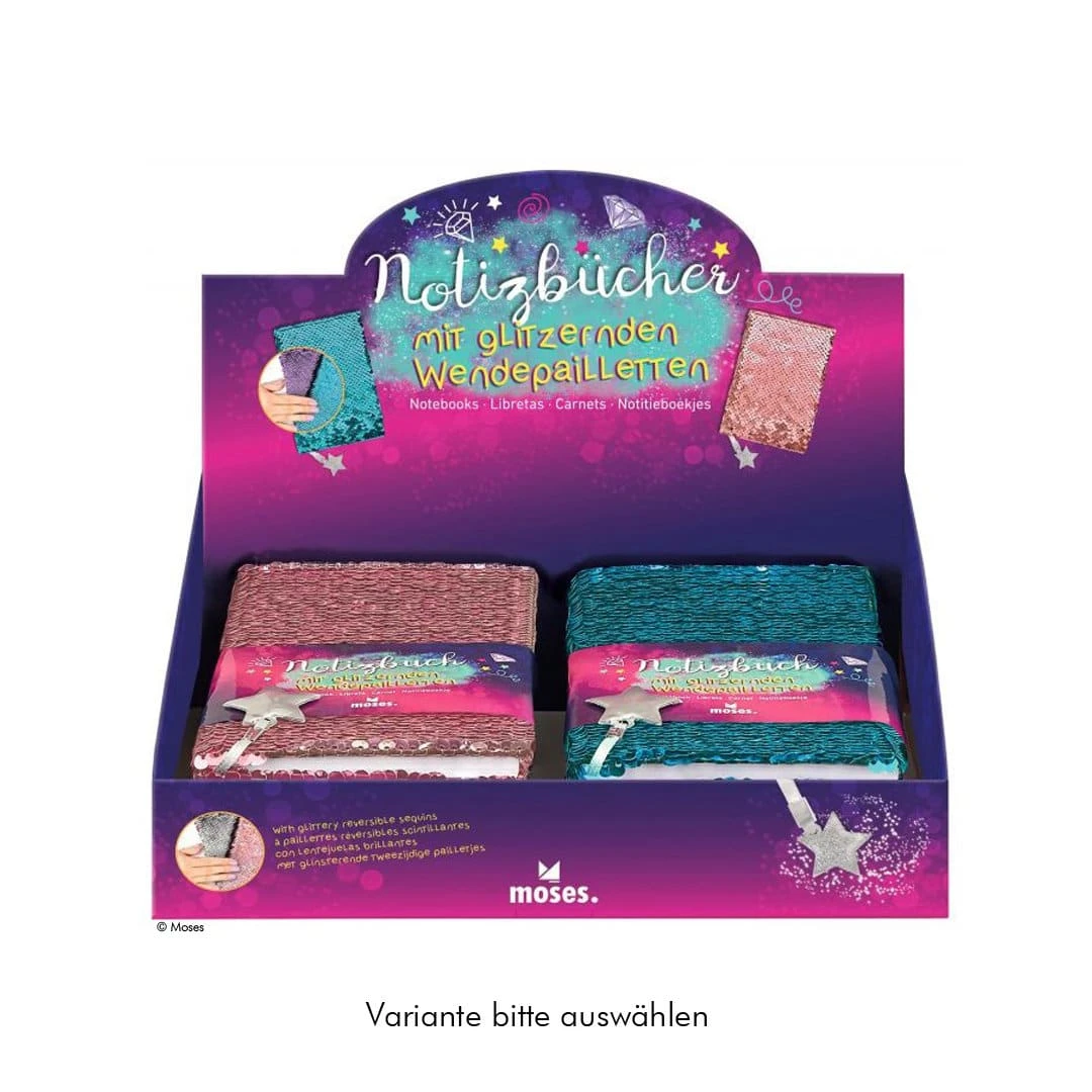 Moses Glitzer-Notizbuch Mit Wendepailletten A6 1 Moses Glitzer-Notizbuch Mit Wendepailletten A6