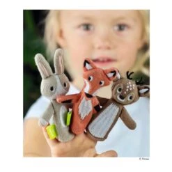 Moses Strick-Fingerpuppe Waldtiere -Kinder Spaß Verkaufsgeschäft Moses Strick Fingerpuppe Waldfreunde lustige Wald Tiere gestrickt 07