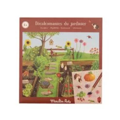 Moulin Roty Rubbelbilder Gärtnerei -Kinder Spaß Verkaufsgeschäft Moulin Roty Kreativ Set Rubbelbilder Garten Blumen MR712428 03