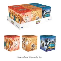 Pokemon Stapel-Tin Box Kampf Oder Feuer Oder Finsternis, Sortiert