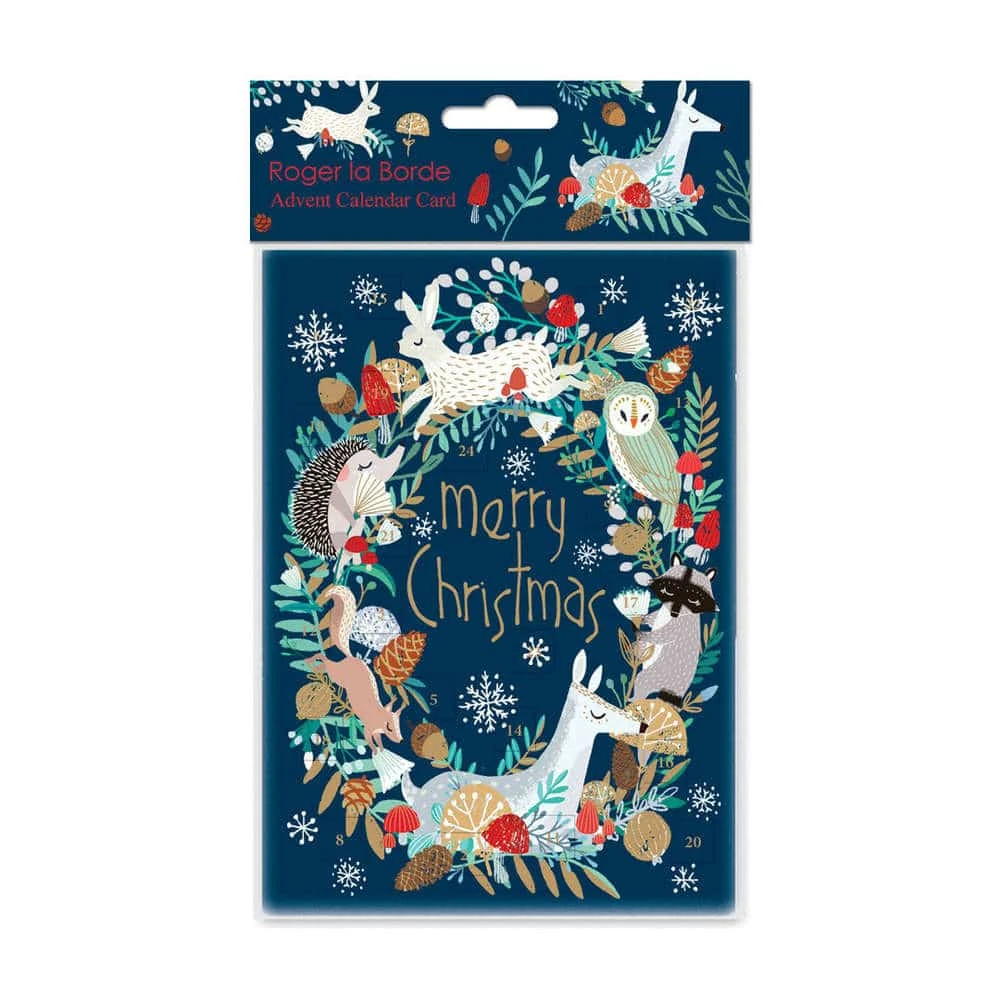 Adventskalender-Weihnachtskarte Waldtiere 1 Adventskalender-Weihnachtskarte Waldtiere