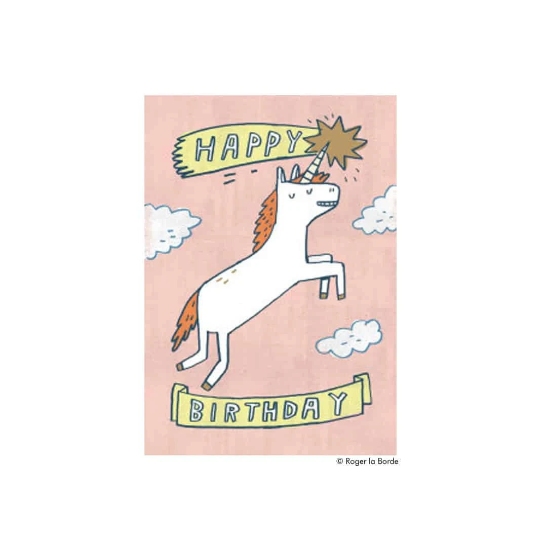 Geburtstagskarte Einhorn In Rosa 1 Geburtstagskarte Einhorn In Rosa