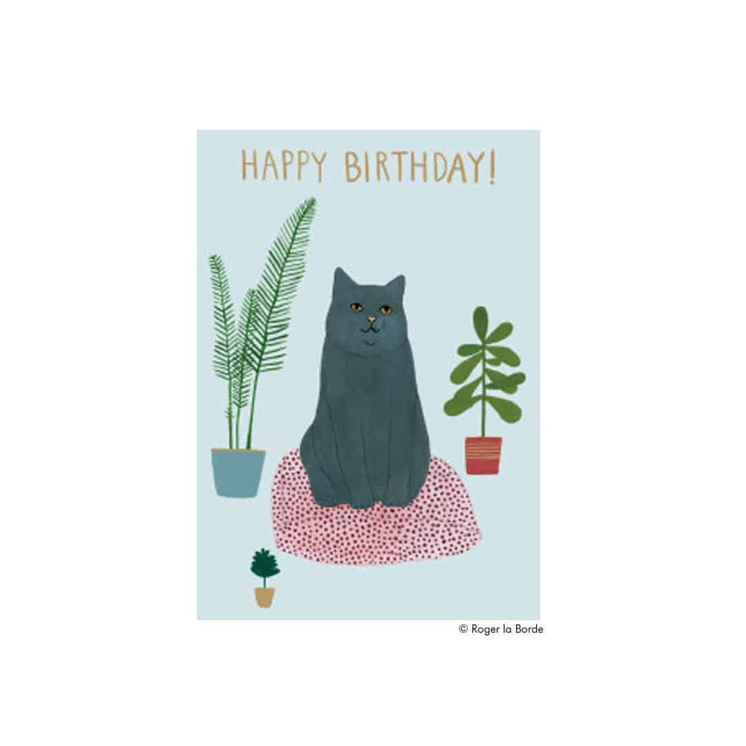Geburtstagskarte Elegante Katze 1 Geburtstagskarte Elegante Katze