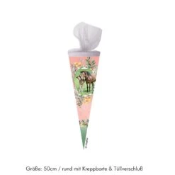 Schultüte Pferde-Liebe -Kinder Spaß Verkaufsgeschäft Schultuete Zuckertuete Pferde Liebe 50