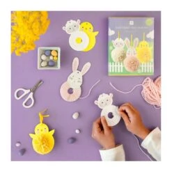 Pom-Pom Oster-Bastelset Anhänger -Kinder Spaß Verkaufsgeschäft Talking Tables Oster Anhaenger Pom Pom Bastelset 02