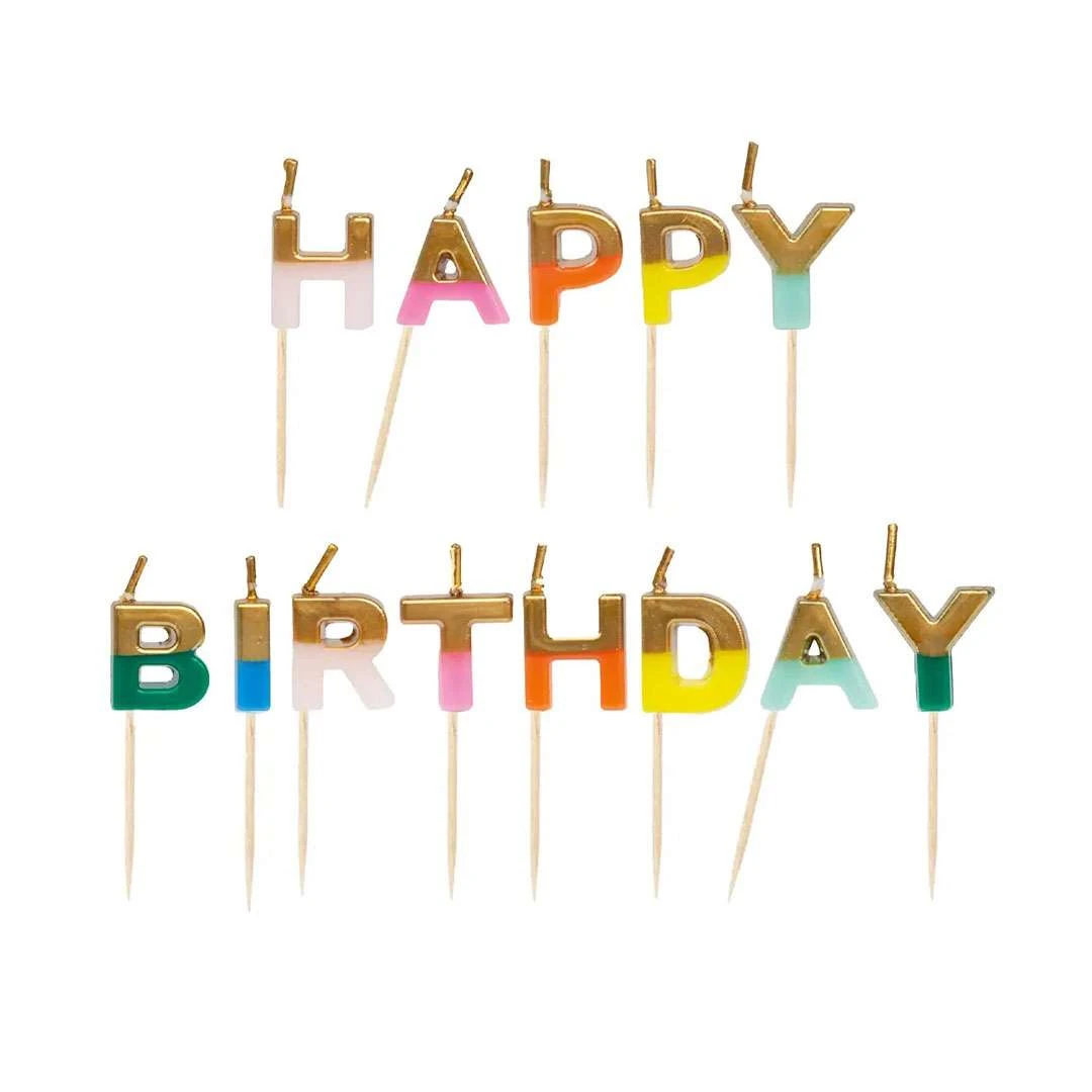 Geburtstags-Buchstaben-Kuchenkerzen “Happy Birthday” 1 Geburtstags-Buchstaben-Kuchenkerzen “Happy Birthday”