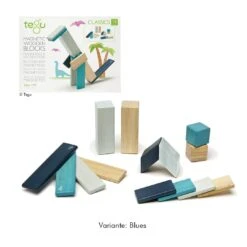 14 Tegu Magnetische Holzbausteine Im Set -Kinder Spaß Verkaufsgeschäft Tegu 14 Magnetische Holzbausteine Magnet Bausteine 02 Blues