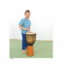 Mahagoni Djembe Trommel 50cm -Kinder Spaß Verkaufsgeschäft Terre Mahagoni Djembe Trommel geoelt 01