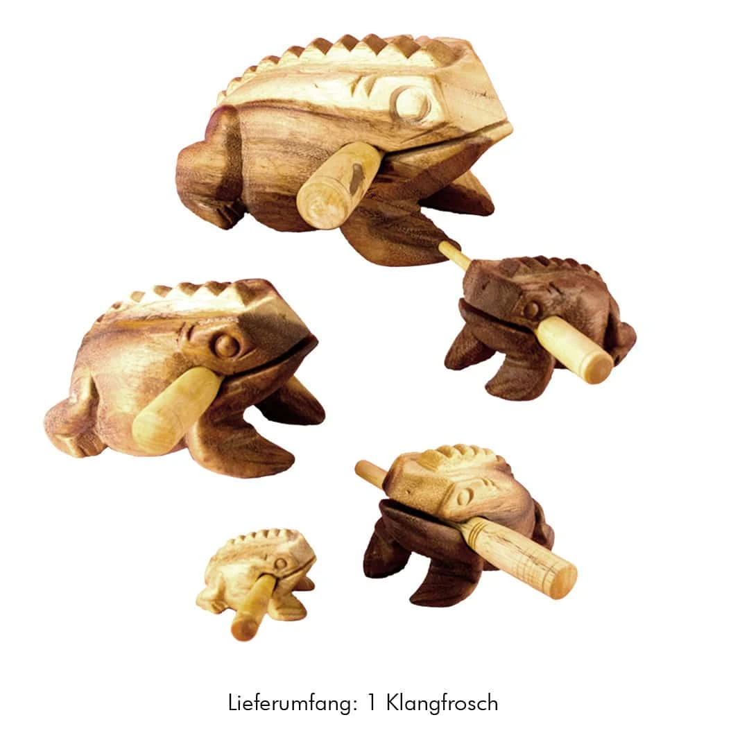 Holzfigur Klangtier Frosch 1 Holzfigur Klangtier Frosch