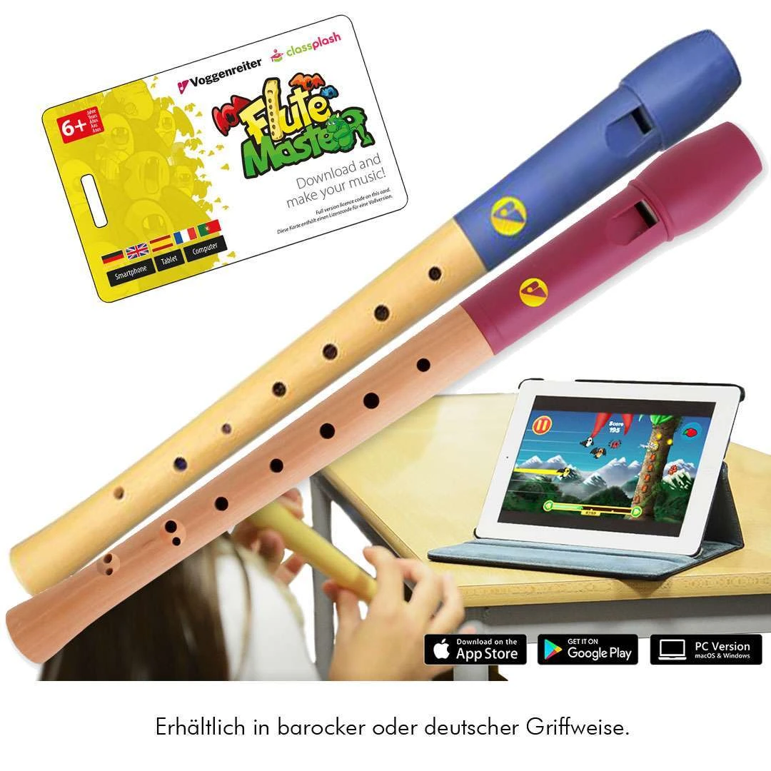 Flute Master Lern-App Mit Holz-Kunststoff-Blockflöte 1 Flute Master Lern-App Mit Holz-Kunststoff-Blockflöte